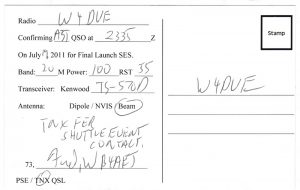 Back of N5S QSL